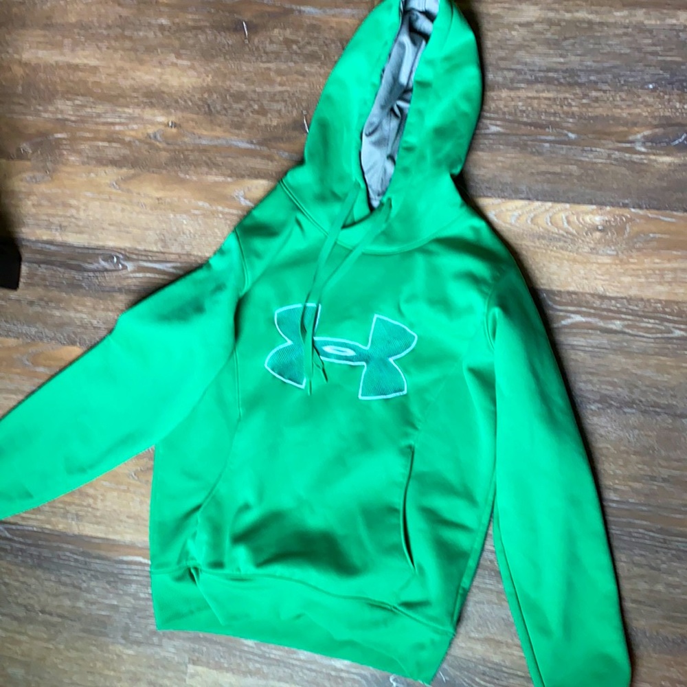 Small green Under Armour logo hoodie